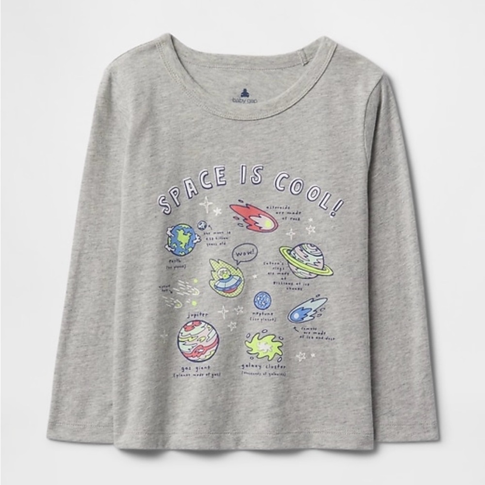 GAP Gray SPACE IS COOL Long Sleeve Tee NWT Size 2 years